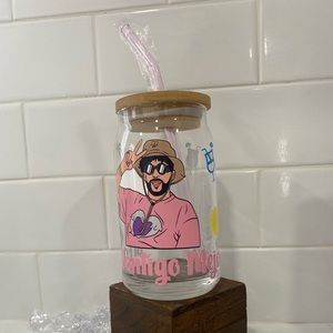 Bad bunny glass can cup!!
